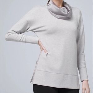 White House Black Market Sweatshirt Gray Tunic Pullover Cowl Long Sleeve Small